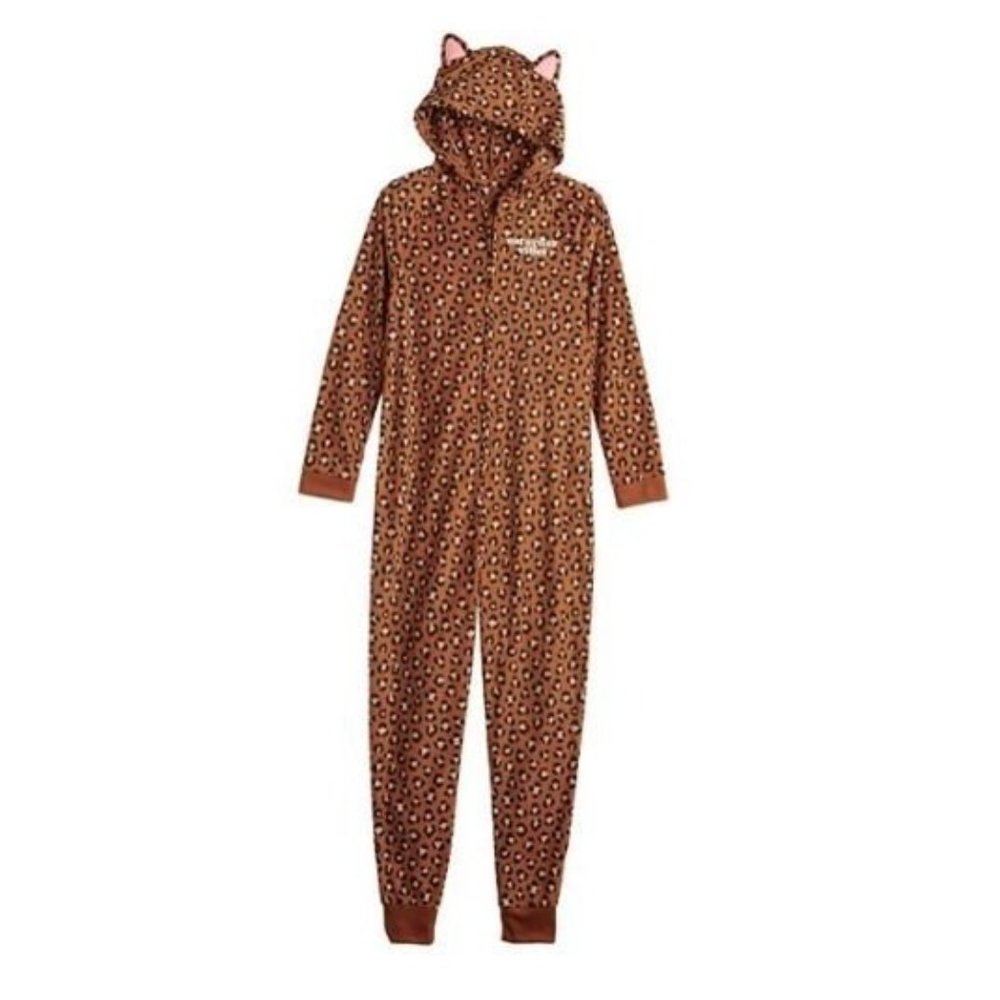 Critter One Piece Fleece Pajamas Cheetah